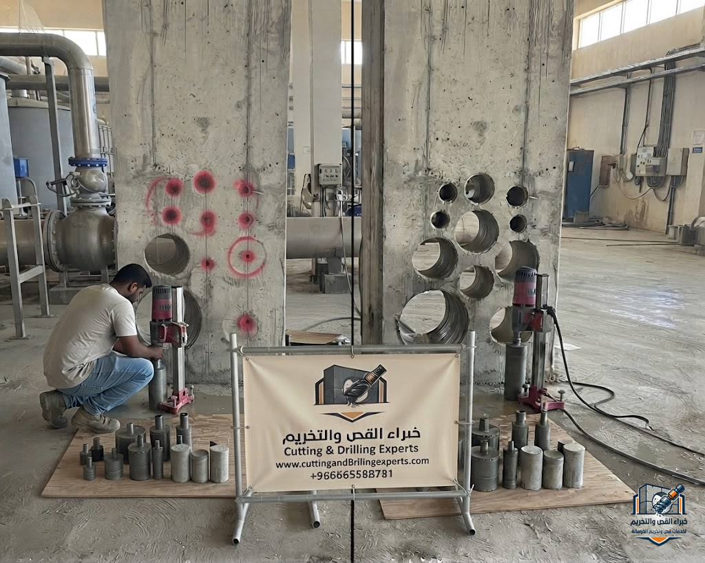 استخدام Diamond Core Bit في تخريم الخرسانة المسلحة بجدة بدقة عالية